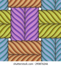 Vector seamless pattern of interwoven ropes, braids, locks