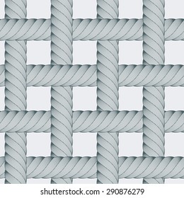 Vector seamless pattern of interwoven ropes, braids, locks