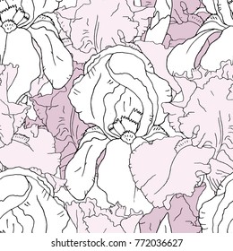 Vector seamless pattern with iris 1