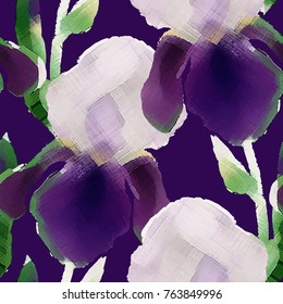 Vector seamless pattern with iris 2