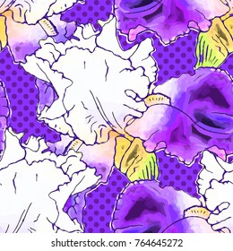 Vector seamless pattern with iris 9