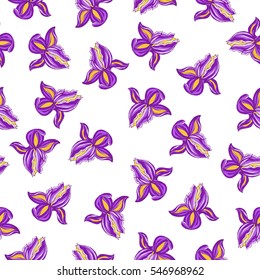 vector seamless pattern with iris flowers