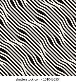 Vector seamless pattern. Irregular abstract  diagonal stripes. Modern graphic texture. Can be used as swatch for Illustrator. Trendy monochrome design.