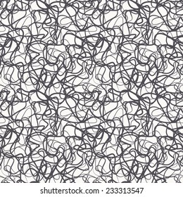 Vector seamless pattern. Irregular abstract grid pattern. Confusion monochrome texture