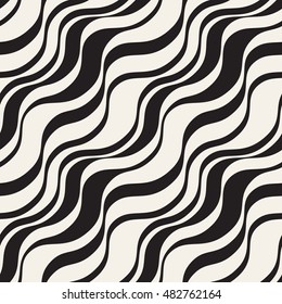 Vector seamless pattern. Irregular abstract striped texture. Contrast stylish background.