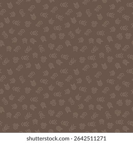 Vector seamless pattern of irregular arrows in dark brown and light brown colors