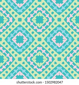 Vector seamless pattern with irregular check texture in geometric layout. Ethnic pastel doodle diamond grid texture. Abstract vector background. Wallpaper, cloth design, fabric, paper, textile. Hand