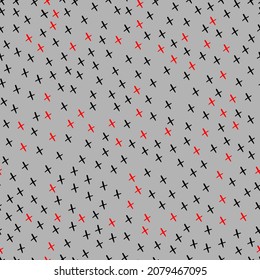 vector seamless pattern irregular  crosses x on a  background