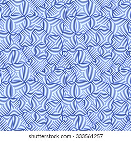Vector seamless pattern. Irregular grid with rounded angles. Stylish mosaic texture. Hand drawn linear background with structure of mesh leaf veins. Contemporary graphic design.