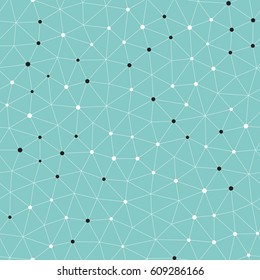 Vector seamless pattern. Irregular grid with circles in nodes.. Vector repeating texture.