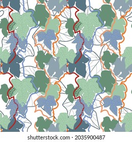 Vector seamless pattern of ivy leaves. Suitable for backgrounds, wallpapers, textiles, fabrics