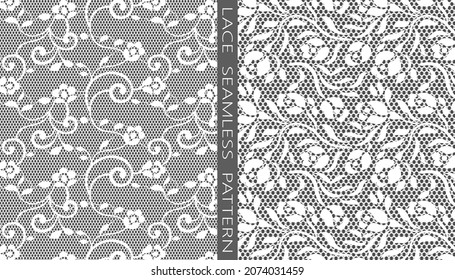 Vector seamless pattern. Jacquard Mesh Lace Fabric. 