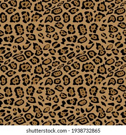 Vector seamless pattern of jaguar skin. Background design, textile decoration, animalistic print.