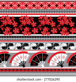vector seamless pattern with Japanese ornament