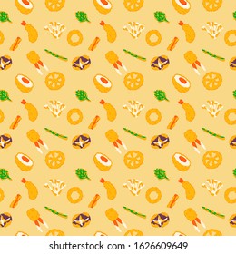 Vector seamless pattern Japanese tempura