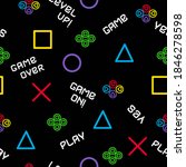 Vector Seamless pattern with joysticks gamepad. illustration for textile, t-shirt prints and other uses. 