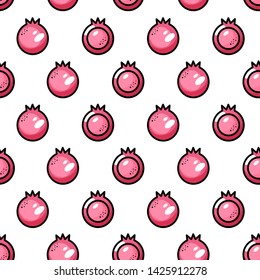 Vector seamless pattern with juicy pomegranate
