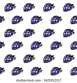 Vector seamless pattern with juicy ripe grapes of dark varieties
