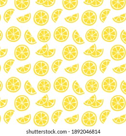 Vector seamless pattern juicy yellow small lemons. Vector illustration