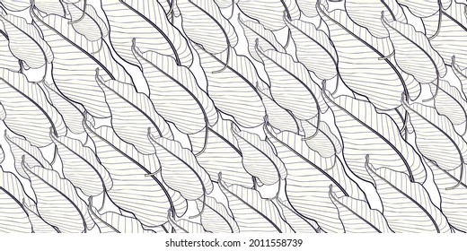 Vector seamless pattern with jungle tropical leaves. Luxury gold and black, white background. Exotic botanical design for textile, wallpaper, website, wrapping paper, hawaiian style shirt