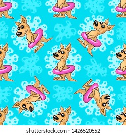 Vector seamless pattern with kangaroo