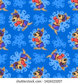 Vector seamless pattern with kangaroo
