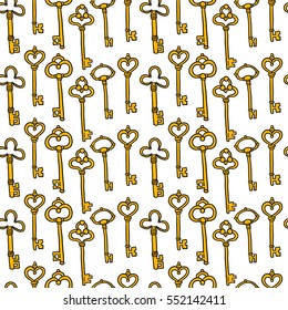 Vector seamless pattern with keys.
