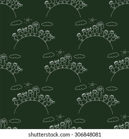 Vector seamless pattern. Kids, school and education image 