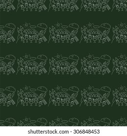 Vector seamless pattern. Kids, school and education image 