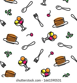 Vector seamless pattern kitchen theme