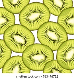 Vector seamless pattern from kiwi slices