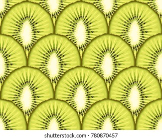 Vector seamless pattern from kiwi slices