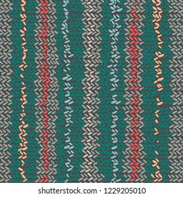 Vector seamless pattern with knitted canvas with a festive pattern ornament. Design can be used for textiles, wallpaper, clothing, wrapping paper.