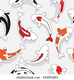 vector seamless pattern of koi(carp)