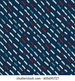 Vector seamless pattern with l short stitches. Texture for print, decor, textile, wrapping paper, invitation background, fashion