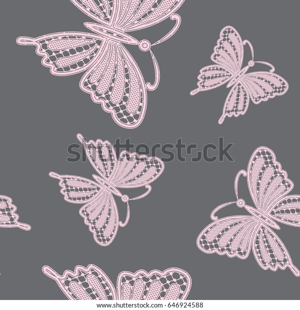 Download Vector Seamless Pattern Lace Butterfly Stock Vector ...