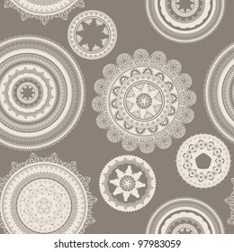 vector seamless pattern with lacy napkins, can be used separately