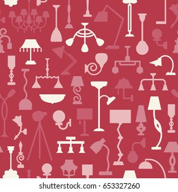 Vector seamless pattern with lamps. Can be used for textile, website background, book cover, packaging.