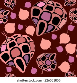 Vector seamless pattern with  lattice leaves.