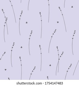
Vector seamless pattern with lavender on purple background 