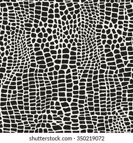 Vector. Seamless. Pattern. Leather. Crocodile. Skin. Wallpaper. Background. Monochrome. Paper. Textile. Fashion. Ebdless. Smooth. Graphic. Snake

