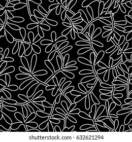vector seamless pattern. leave texture with branches