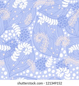 Vector seamless pattern with leaves