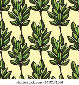 vector seamless pattern with leaves