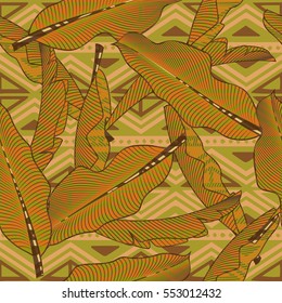 Vector seamless pattern with leaves