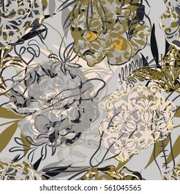Vector seamless pattern with leaves