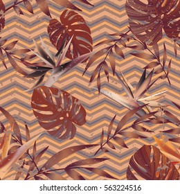 Vector seamless pattern with leaves