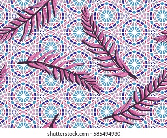 Vector seamless pattern with leaves