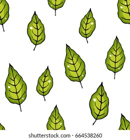 Vector seamless pattern with leaves