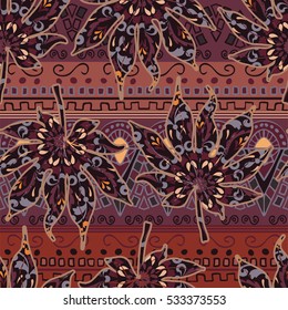 Vector seamless pattern with leaves. Abstract